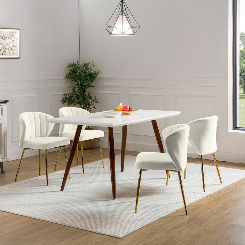 Barbara Side Chair with Metal Base Set of 4 by HULALA HOME