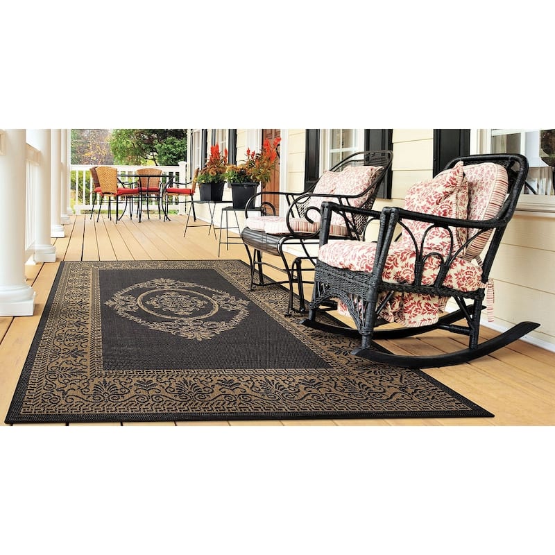 Dream Decor Rugs Pergola Royal Hallmark Black Cocoa Outdoor Area Rug
