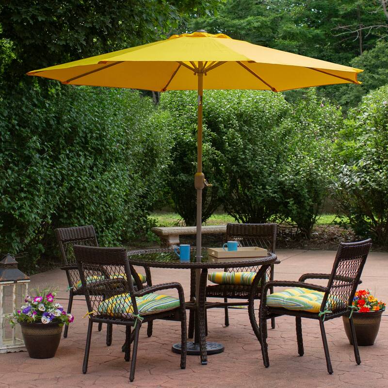 9ft Outdoor Patio Market Umbrella with Hand Crank and Tilt