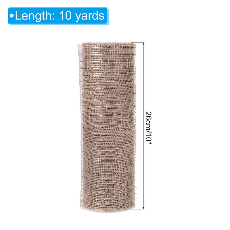 1pcs Deco-Mesh, 10 Inch x 10 Yard Deco-Mesh Ribbon Roll Foil Metallic - Brown Gold