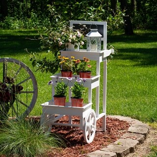 3-Tiered Wheeled Planter with Chalkboard - White - Bed Bath