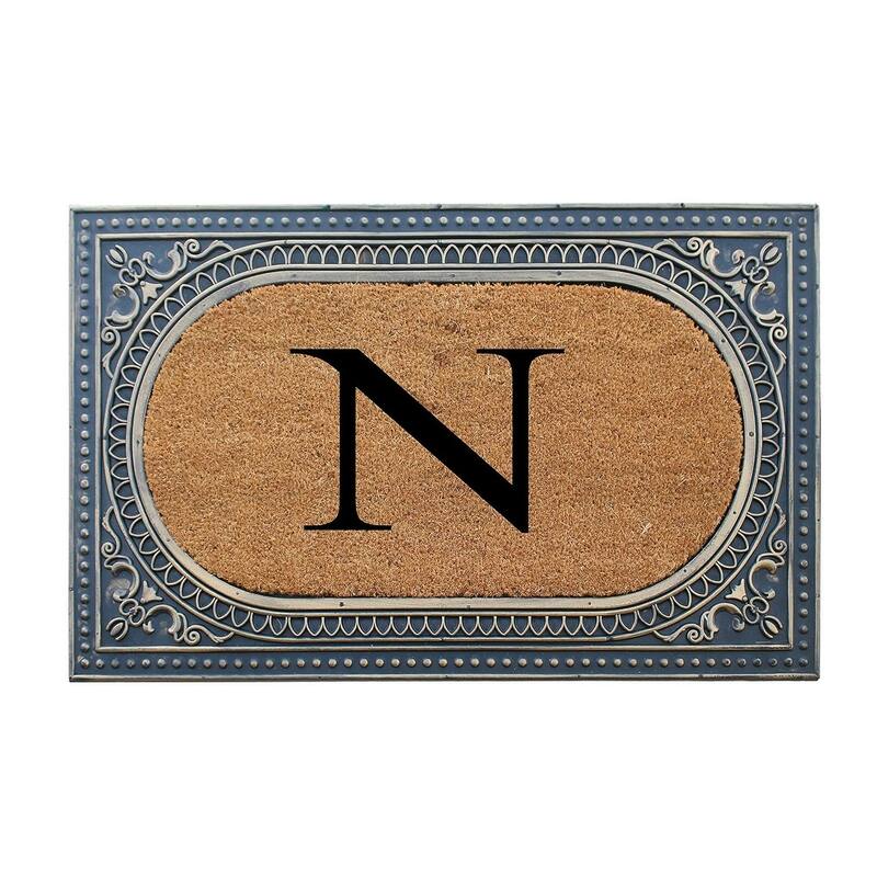 A1HC First Impression Carson Rubber and Coir 24" X 39", Heavy Duty, Easy to Clean Outdoor Monogrammed Doormat