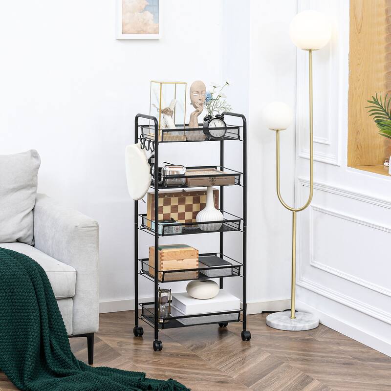 5 Tier Utility Rolling Cart(no include stool)
