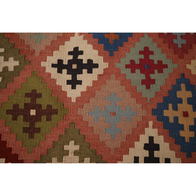 Vegetable Dye Kilim Qashqai Persian Vintage Foyer Vintage Wool Carpet - 3'6"x 4'9"