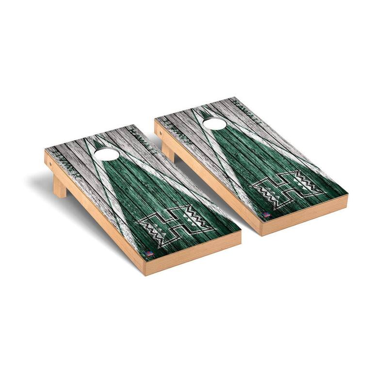 Hawaii Manoa Rainbow Warriors Triangle Cornhole Board Set