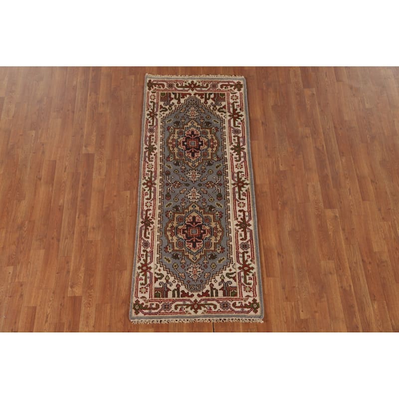 Gray Heriz Serapi Oriental Accent Rug Handmade Wool Carpet - 2'6" x 5'11"