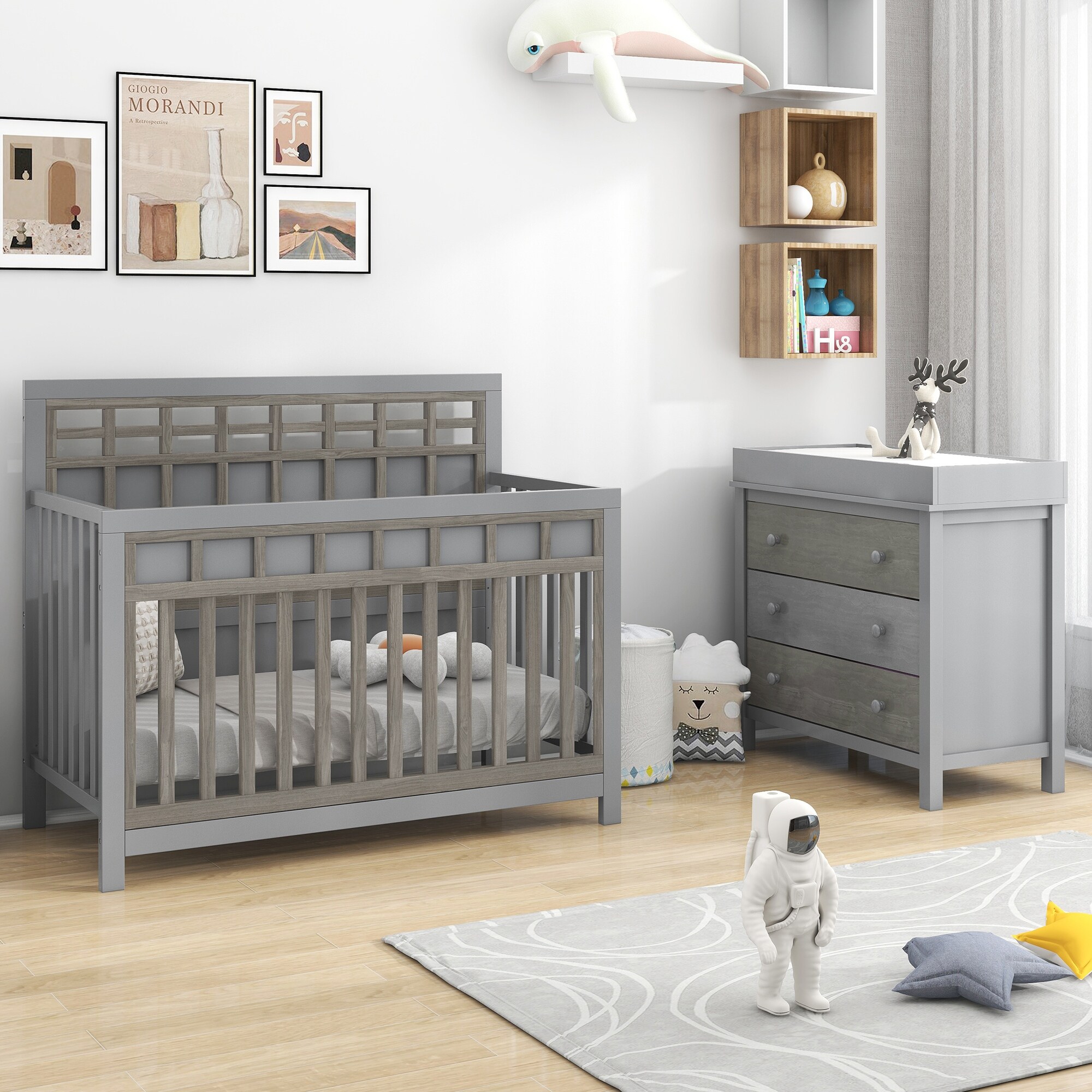 3 Pieces Nursery Sets Baby Crib and Changer Dreeser with Removable Changing Tray Bedroom Sets Bed Bath Beyond 39501556