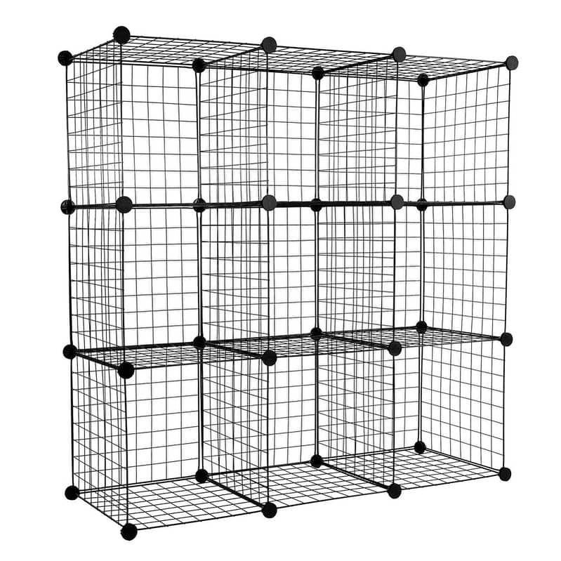 Mount-It! Wire Cube Storage Organizer, 6 Cubes, Metal Frame with Durable Metal, 10lbs per Cube - Black