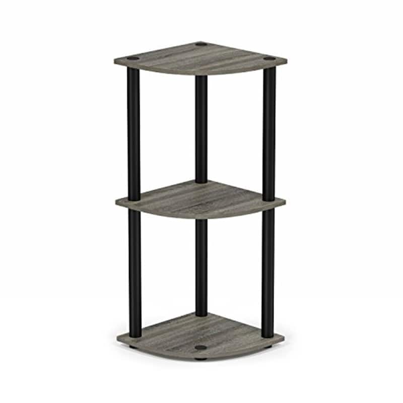 3 Tiers Wood Household Shelving Unit in French Oak/Black (11.6 in. W x 29.6 in. H x 11.6 in. D)