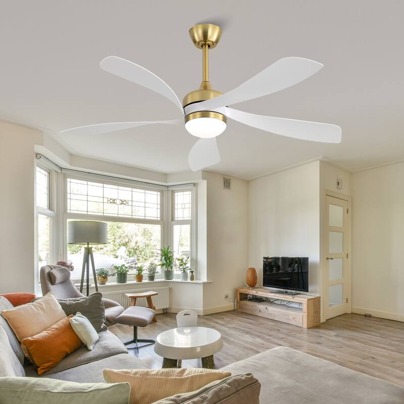 52 Inch Ceiling Fan with Light and Remote for Living Room Bedroom Dining Room Patio Farmhouse - 52 Inches