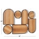 preview thumbnail 6 of 4, Brown Bamboo Shapes Geometric Wall Decor with Slatted Wood Design