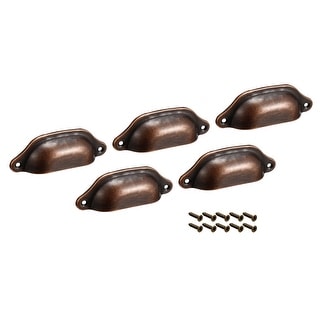 Cup Drawer Pull Kitchen Cabinet Handles 83mm Hole Centers 5pcs Bronze Tone Overstock 32490087