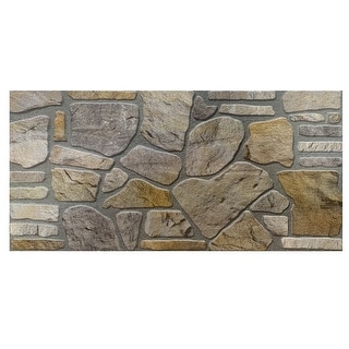 Dundee Deco Grey Gold Faux Stone 3D Wall Panels, Styrofoam Facing ...