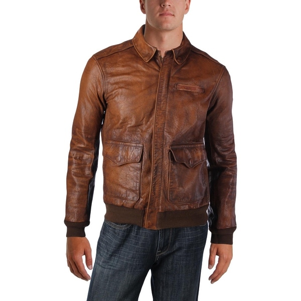 ralph lauren men's leather bomber jacket