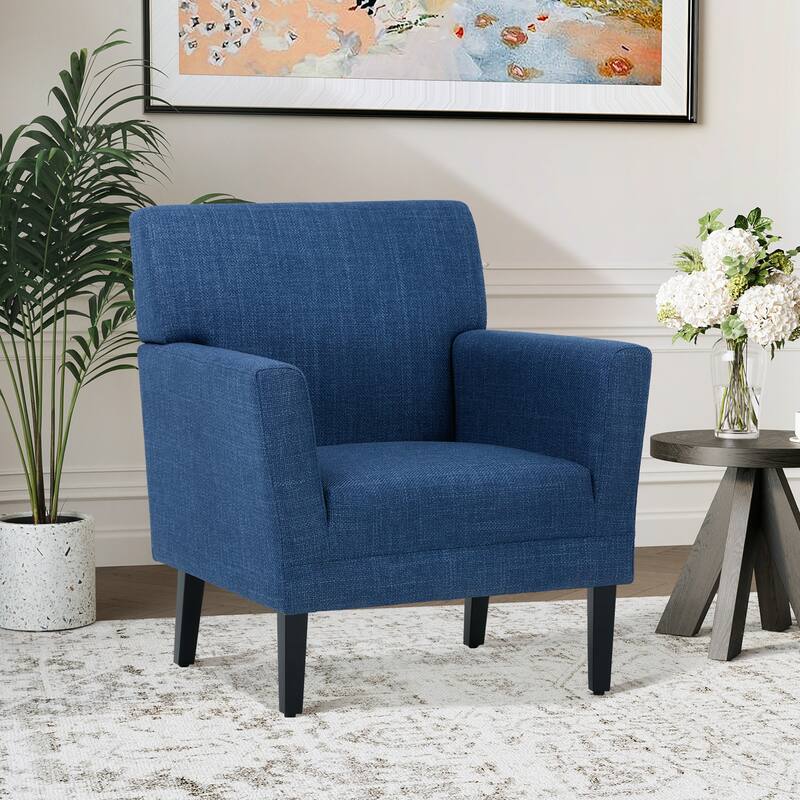 Modern Upholstered Armchair - Plush Fabric Accent Chair for Living Room & Bedroom