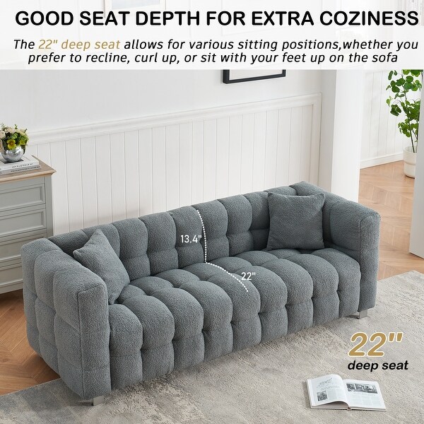 Premium 80 inch Wool Sofa with High Density Foam Filling and Bonus Cushions On Sale Bed Bath Beyond 40802797
