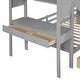 preview thumbnail 7 of 13, Twin over Twin Bunk Bed with Storage Staircase, Slide and Drawers, Desk with Drawers and Shelves