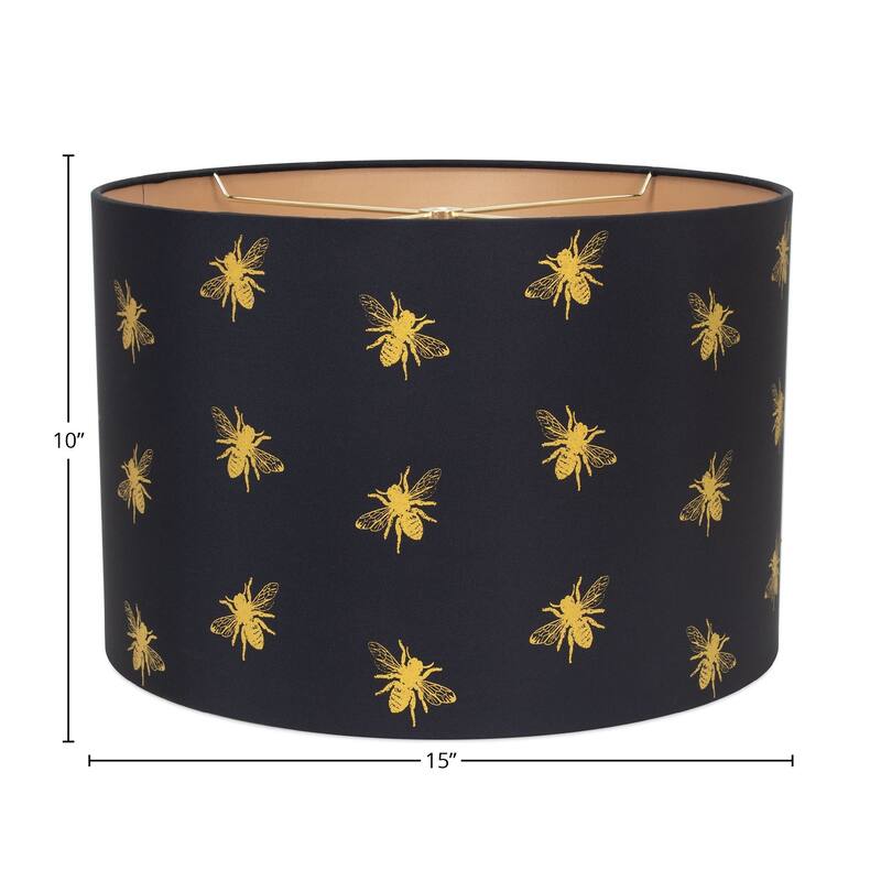Bee Print Linen Lamp Shade