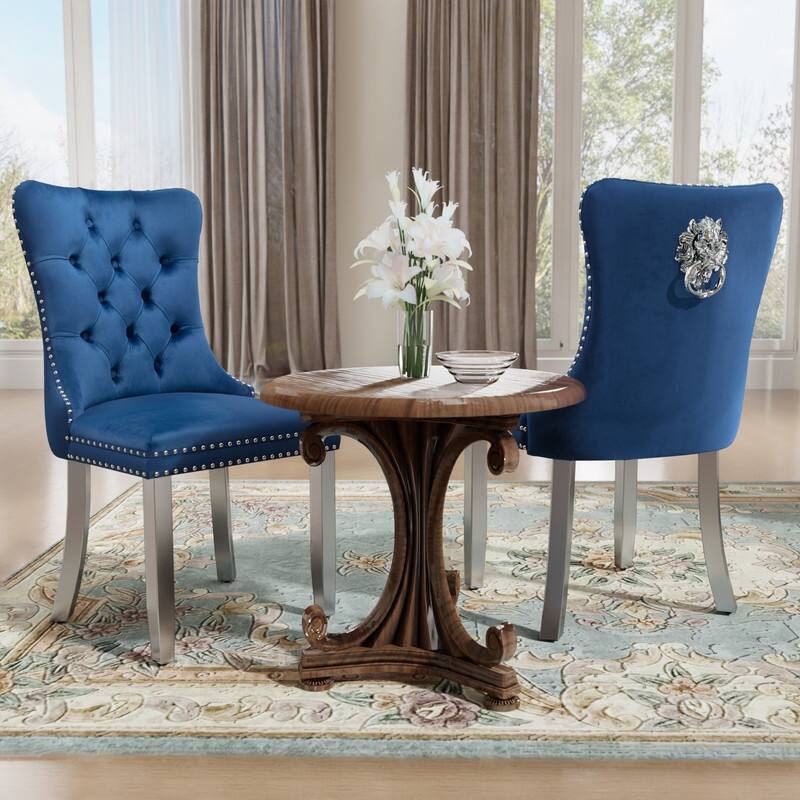 Tufted Naliheads Solid Wood Upholstered Dining Chairs Set of 8