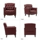 preview thumbnail 61 of 68, HULALA HOME Wemer Traditional Genuine Leather Armchair with Tufted Back