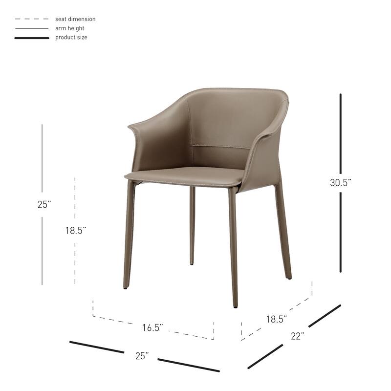 NPD Furniture Callie Recycled Leather Dining Arm Chair
