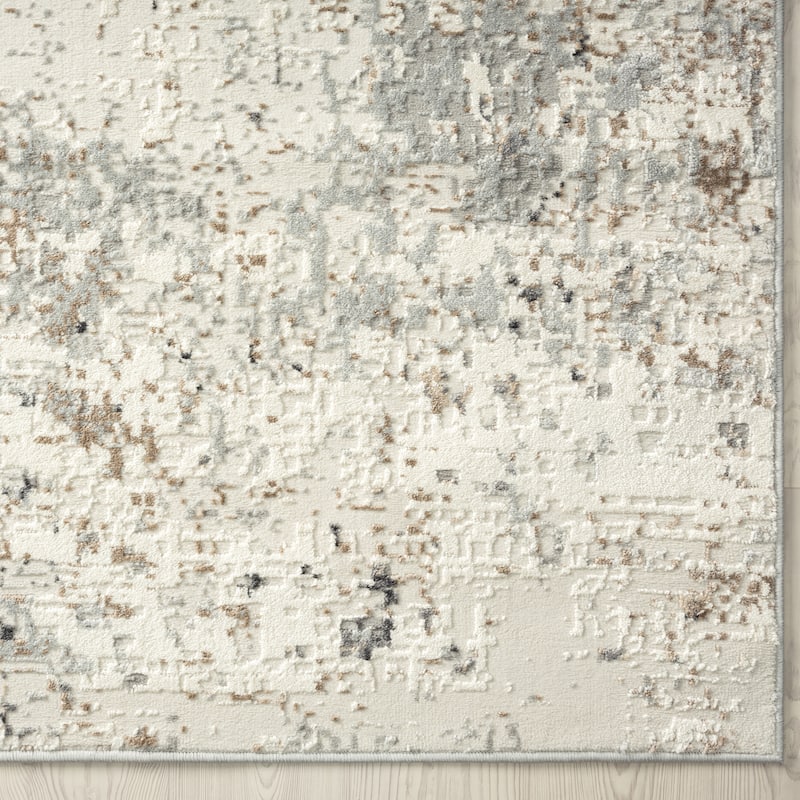 Lumina Ivory Abstract Modern Area Rug