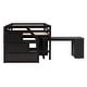preview thumbnail 63 of 103, Modern Wooden Loft Bed with Retractable Writing Desk and 3 Drawers, Storage Stairs and Shelves