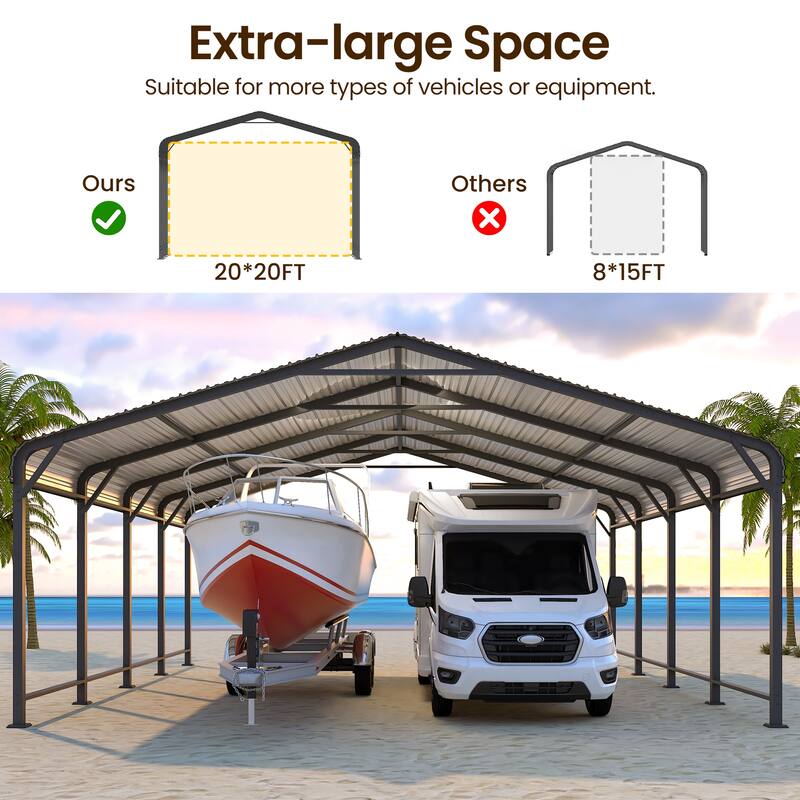 20 x 20 FT Metal Carports