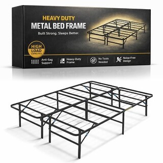 14-Inch Quickbase Metal Mattress Platform Bed Frame Foundation with ...
