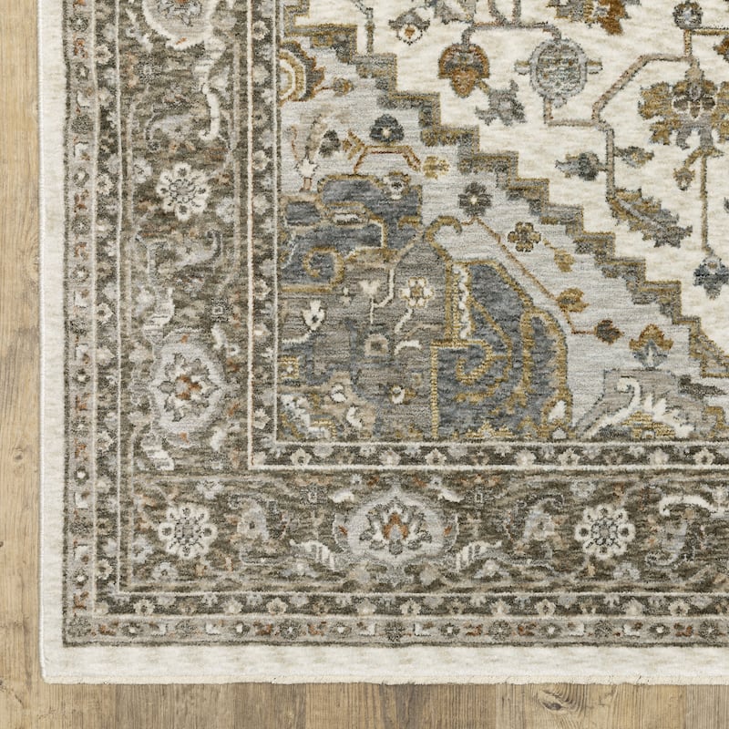 Style Haven Marley Traditions Center Medallion Ivory/ Gray Area Rug