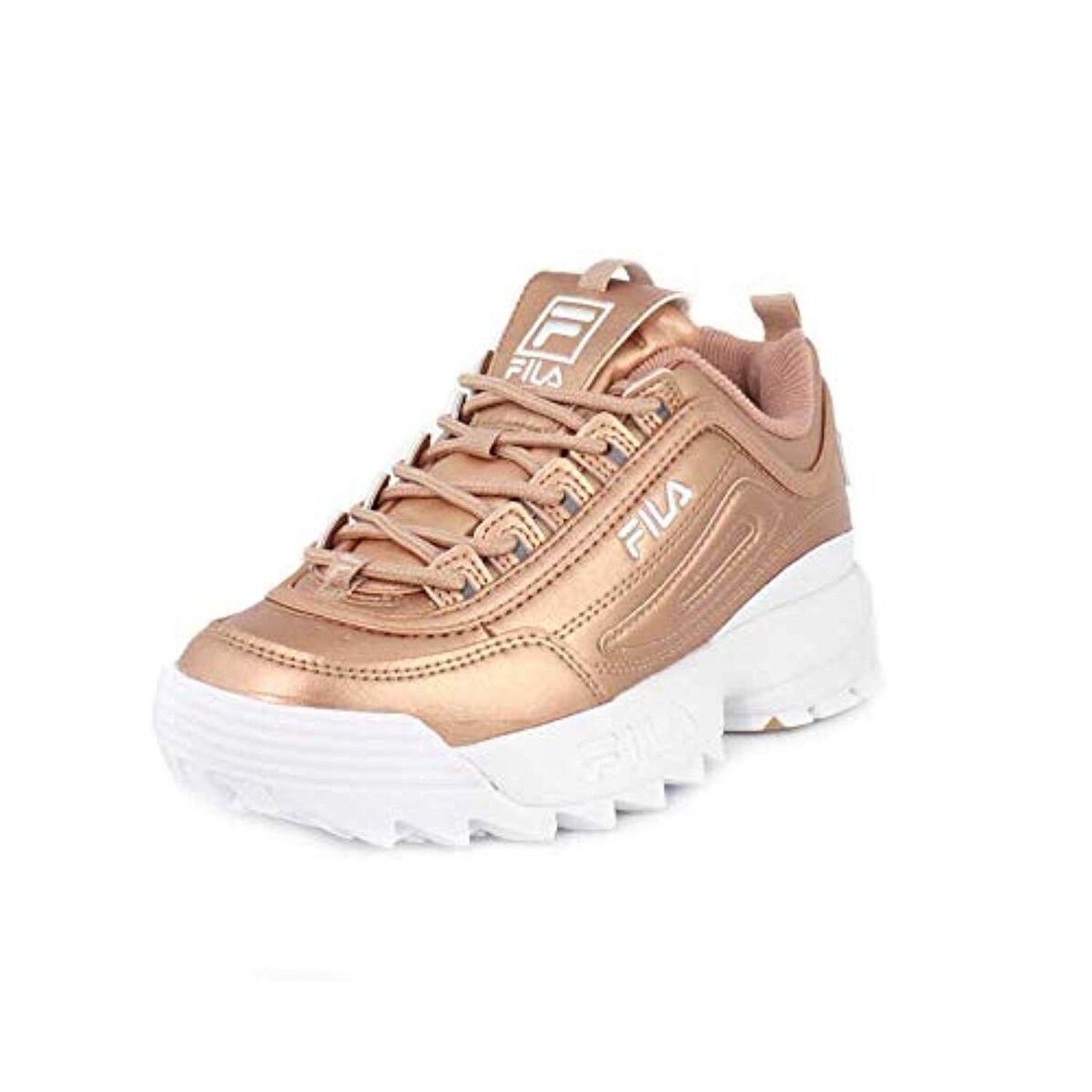 white and rose gold filas