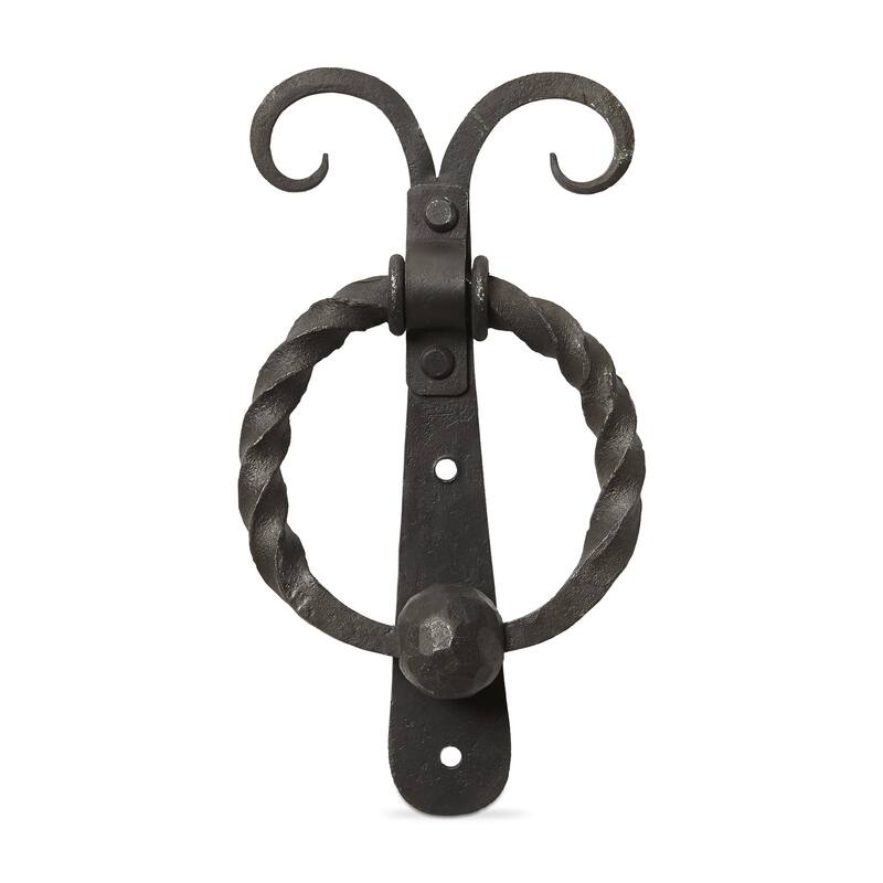 Mariposa Black Iron Forged Door Knocker - Summer Wall Art, 0.5 in H x 7.5 in L x 1 in W, Easy to Clean