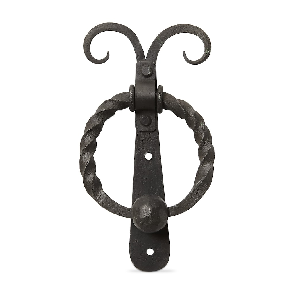 Mariposa Black Iron Forged Door Knocker - Summer Wall Art, 0.5 in H x 7.5 in L x 1 in W, Easy to Clean