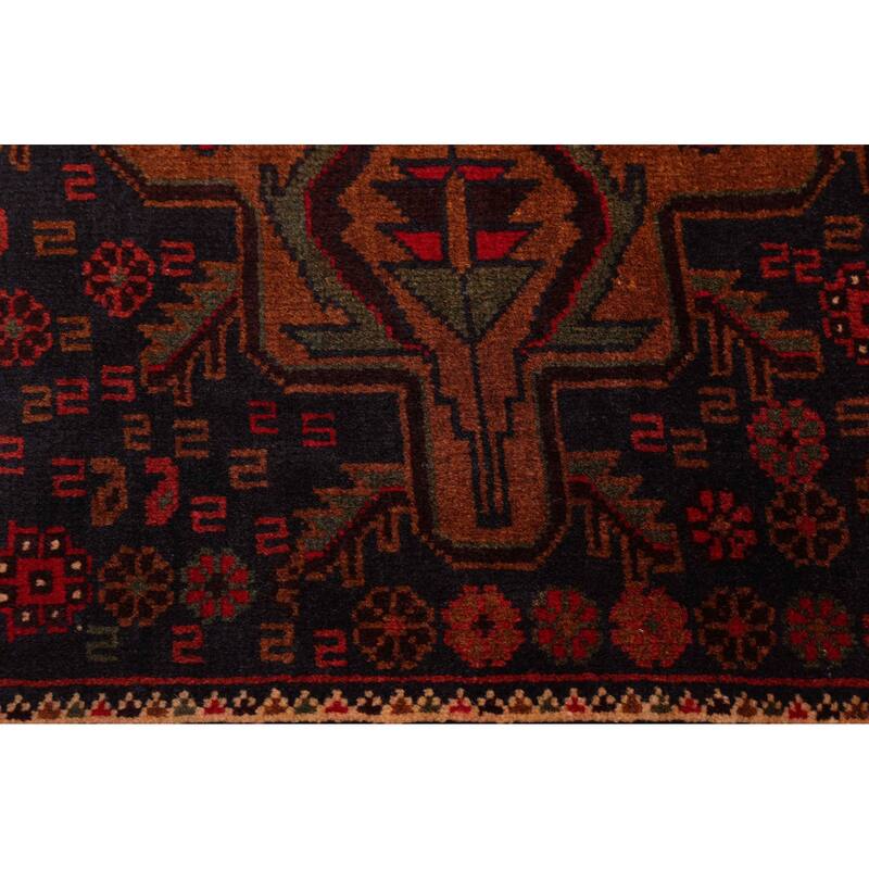 ECARPETGALLERY Hand-knotted Teimani Dark Navy Wool Rug - 4'3 x 7'10