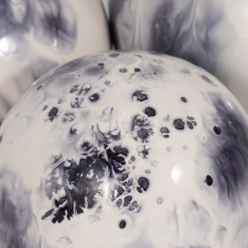 Sagebrook Home Set Of 3 4/5/6" Metal Abstract Round Galaxy Orbs