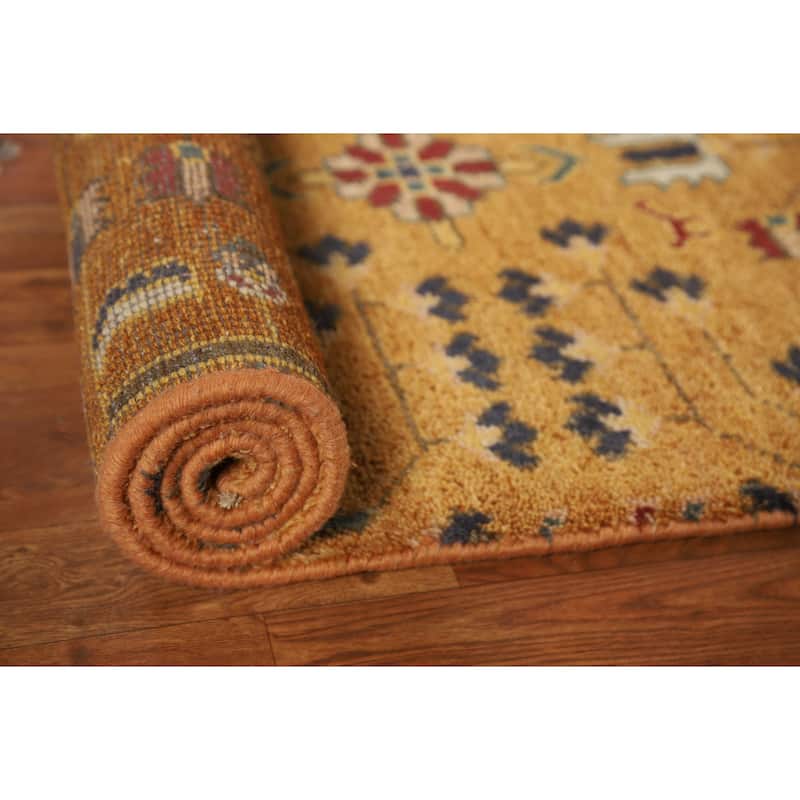 Orange & Rust Kazak Indian Runner Rug Handmade Wool Carpet - 2'6"x 12'0"