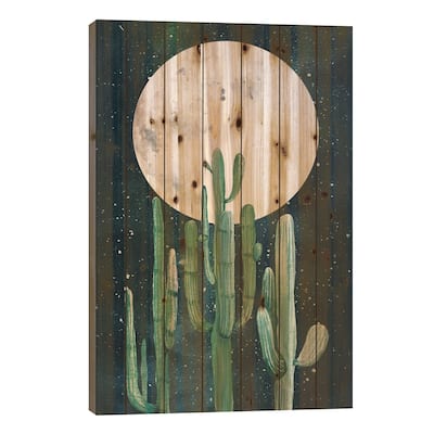 Southwestern Green Cactus Trio II Print On Wood by Nature Magick - Multi-Color