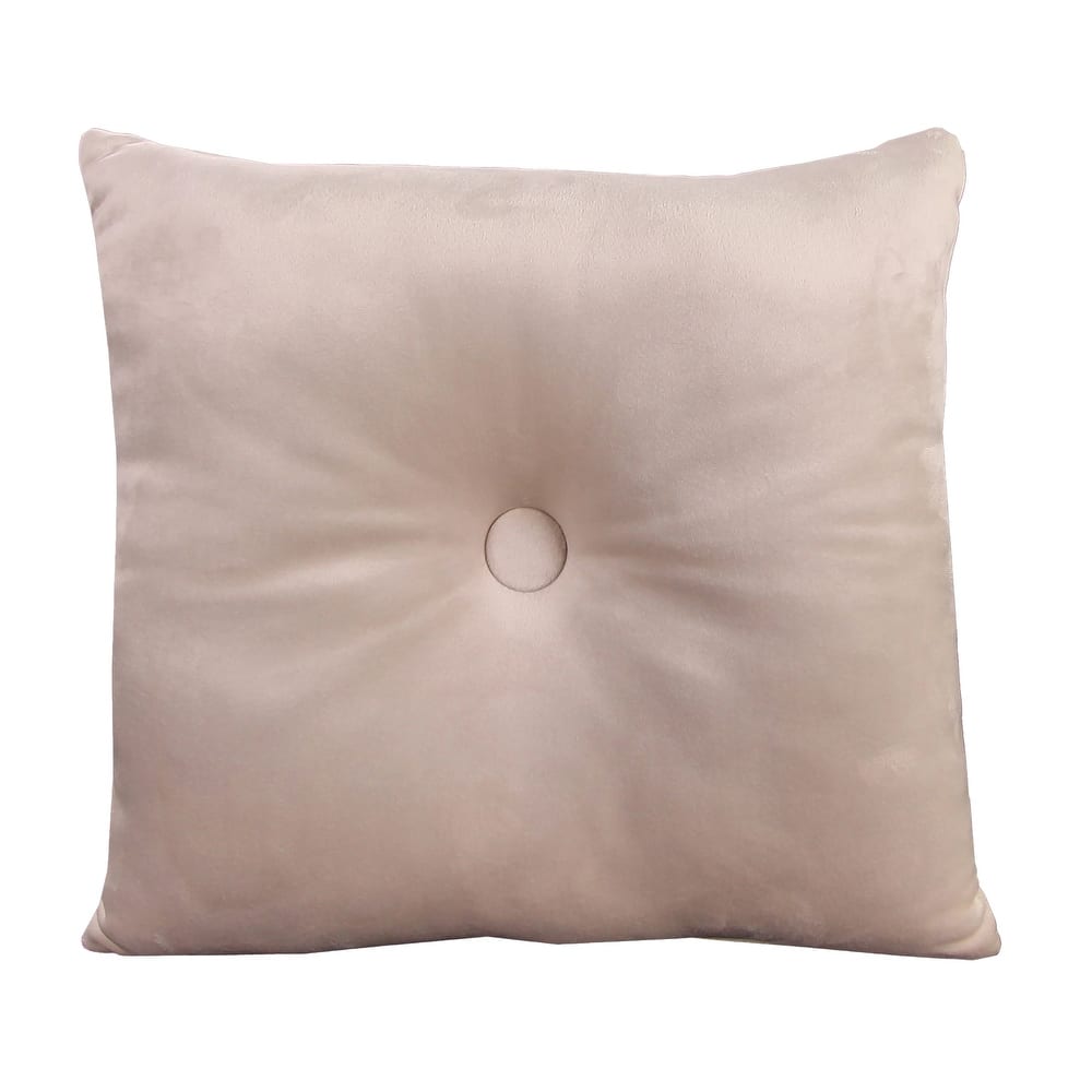 16" x 16" Solid Tufted Indoor Throw Pillow with Fabric Button