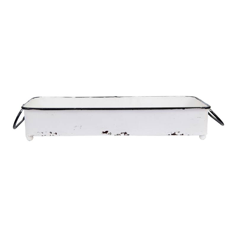 Decorative Metal Tray with 2 Handles