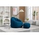 preview thumbnail 4 of 2, Bean Bag Sofa Chair High Pressure Foam Bean Bag Chair for Adults, Lazy Sofa Chair with Padded Foam Padding & Footrest Blue