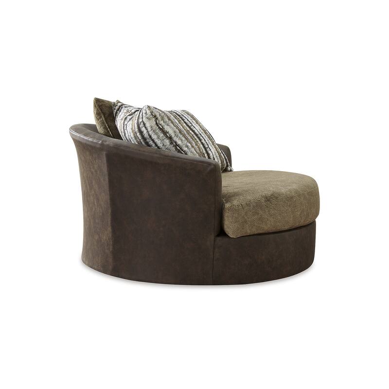 Signature Design by Ashley Alesbury Chocolate Oversized Swivel Accent Chair - 57"W x 56"D x 40"H