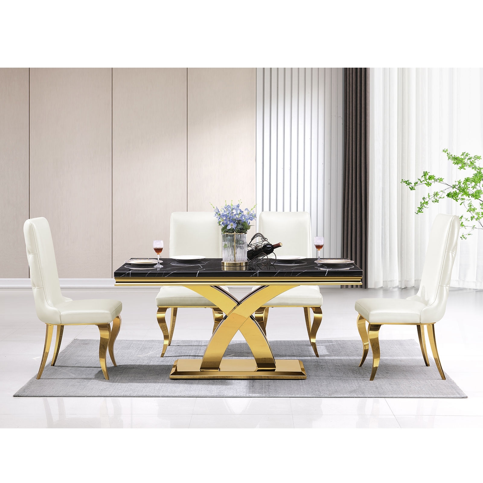 White leather chairs with gold 2025 legs