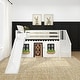 preview thumbnail 53 of 62, Max and Lily Classic Twin Low Loft with Stairs, Easy Slide and Curtain White, Black