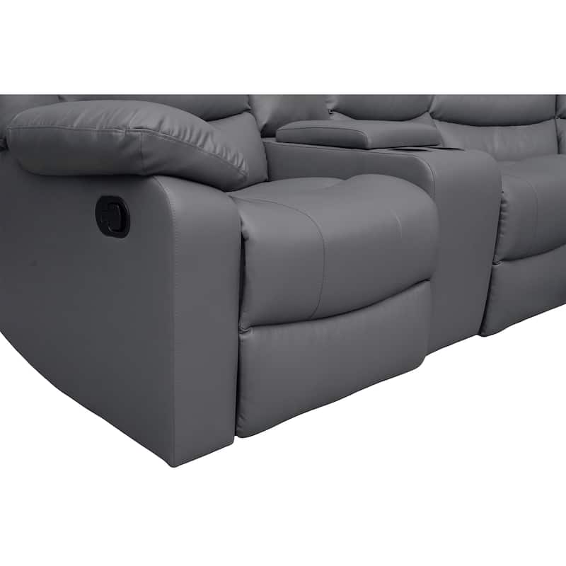 106'' Manual Reclining Modular Sectional Couch with 1 Console & 2 Cup Holders, Living Room/Office