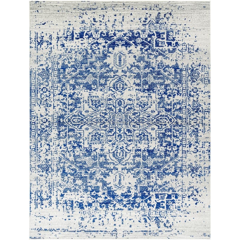 Livabliss Harput Traditional Area Rug - Blue - Rectangle - 7' 10" x 10' 2"