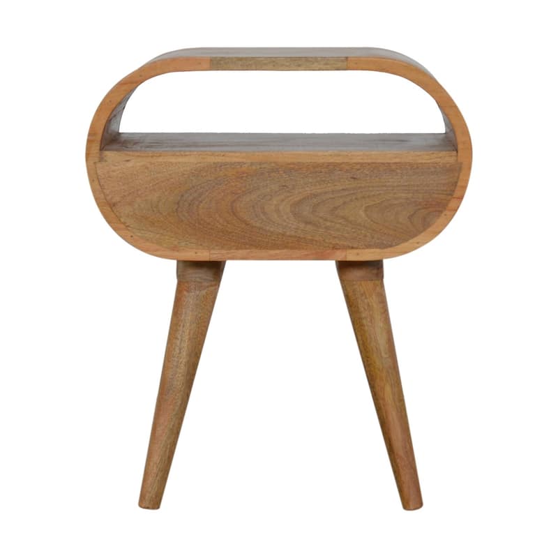 HomeRoots 21" Natural Solid Wood Oval One Drawer Nightstand