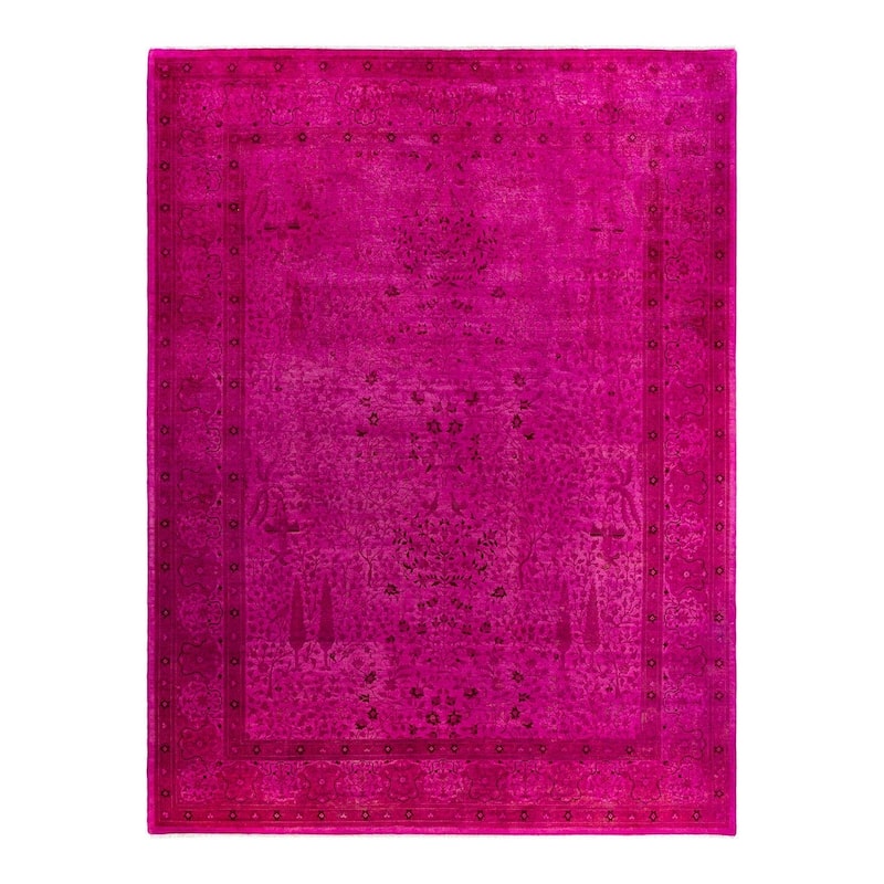Contemporary Overdyed Wool Hand Knotted Area Rug - 9' 2" x 12' 1"