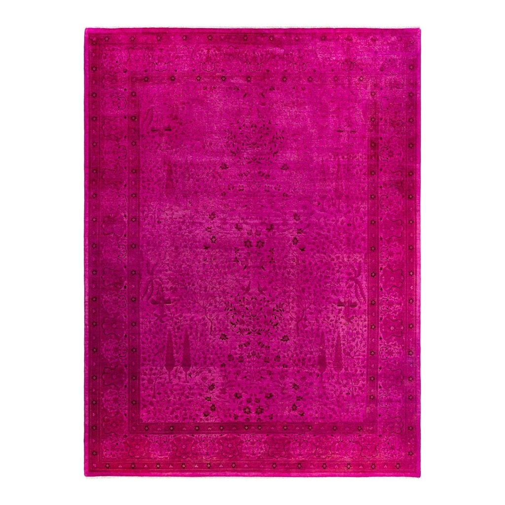 Contemporary Overdyed Wool Hand Knotted Area Rug - 9' 2" x 12' 1"