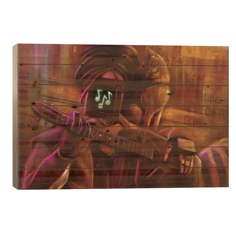 Music Brings Us Closer Print On Wood by Anastasia Evgrafova - Multi-Color - 18x26x1.5