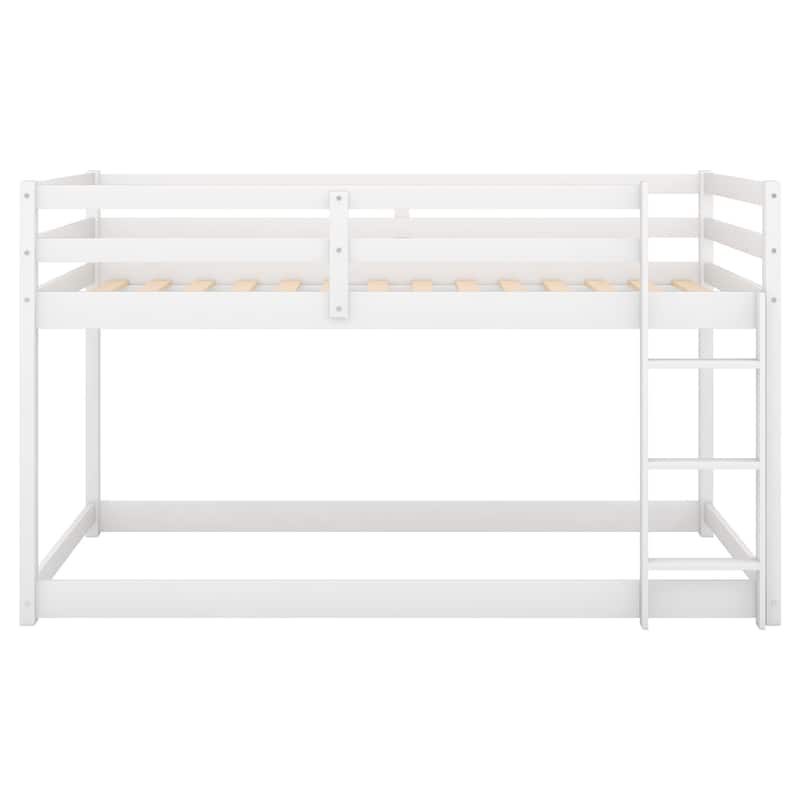 Twin over Twin Solid Wood Low Bunk Bed